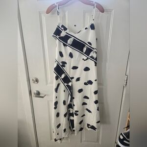 Banana Republic Asymmetrical Black and White Dress